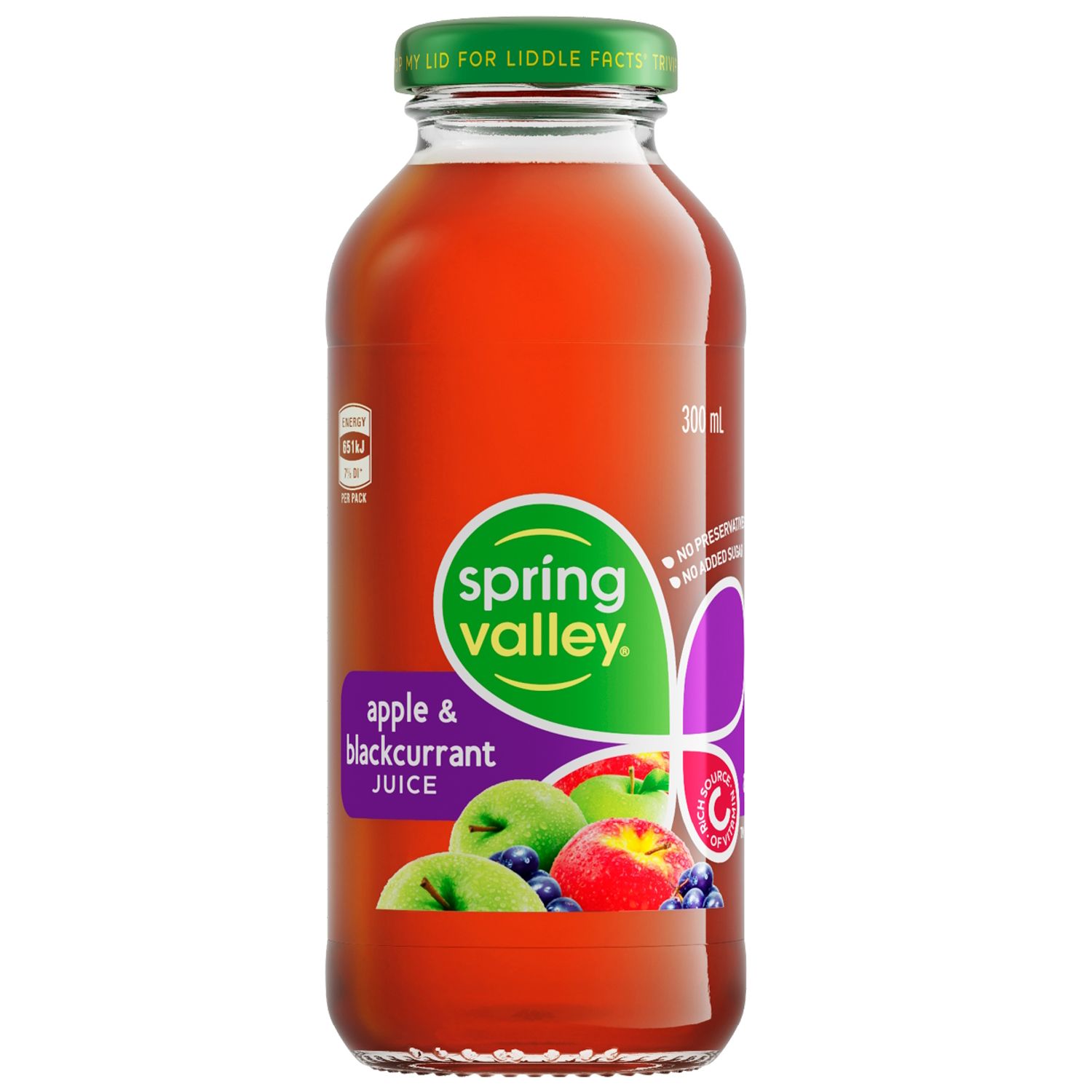 Spring Valley Apple Blackcurrant Juice 300ml Bottle Carton 24