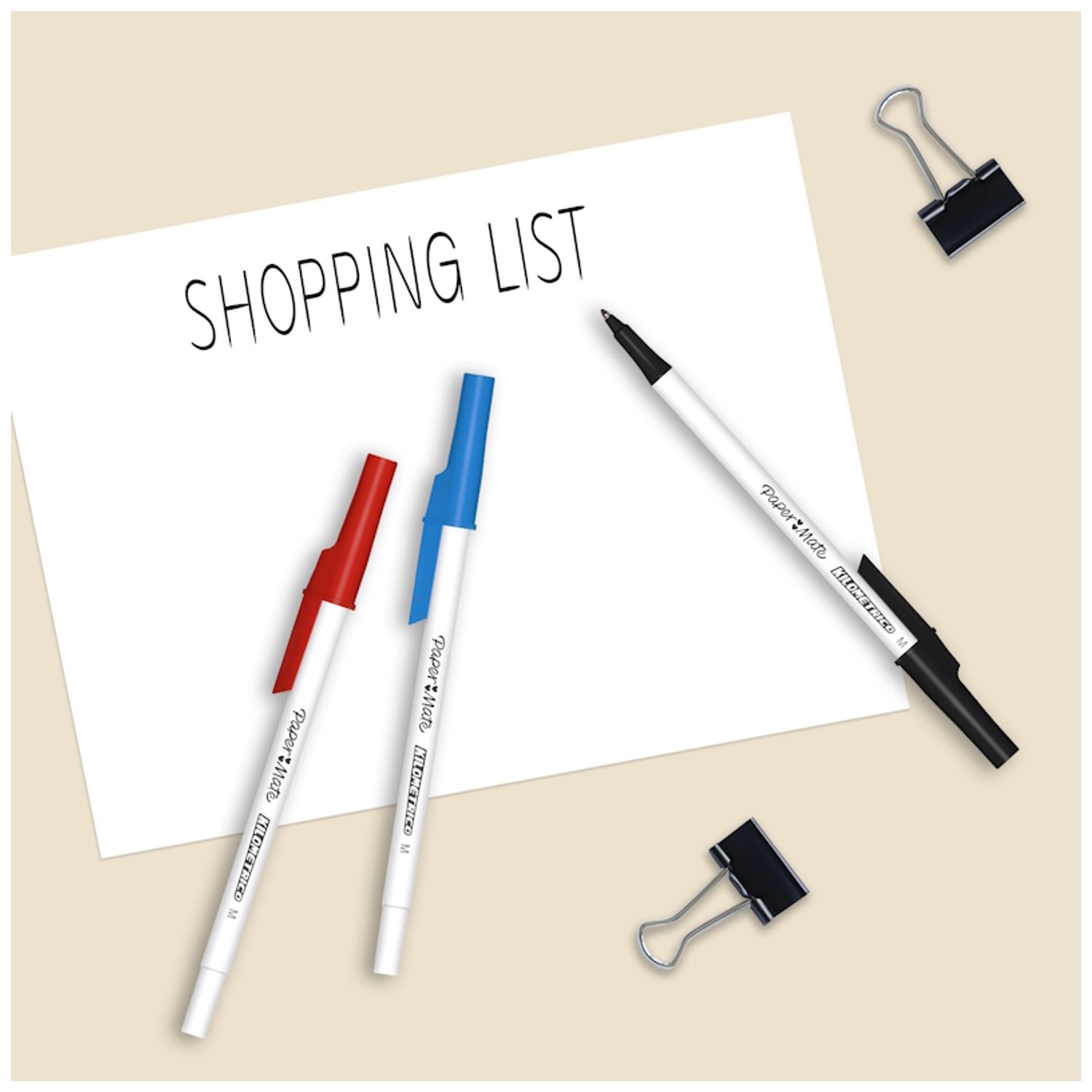 Paper Mate Kilometrico Ballpoint Pen Medium Black Pack 10 Blue