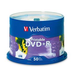 Verbatim Dvd+R 4.7gb Printable White 50 Pack