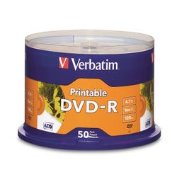 Verbatim Dvd-R 4.7gb Printable White 50 Pack