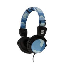 Moki Camo Wired Headphones + Inline Microphone Blue