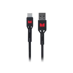 Monster Cable 2M Usb-C to Usb-A Braided Black