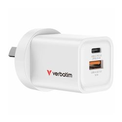 Verbatim Charger USB GaN 35W 1 USB-C + 1 USB-A White