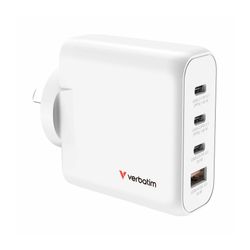 Verbatim Charger USB GaN 140W 3 USB-C + 1 USB-A White
