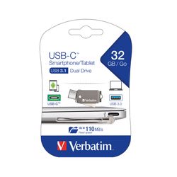 Verbatim Usb Flash Drive On The Go 32Gb Usb C 3.1/Usb3.0 Dual Head