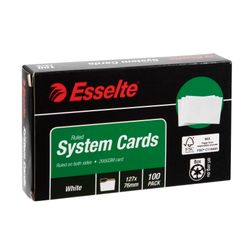 Esselte System Cards 127x76mm (5x3) White Pack 100