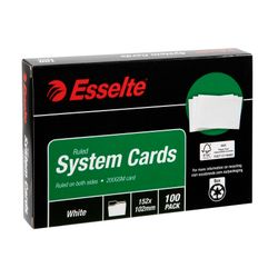 Esselte System Cards 152x102mm (6x4) White Pack 100