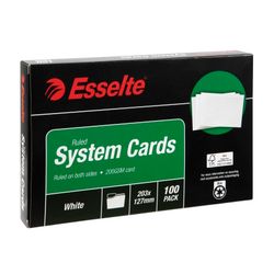 Esselte System Cards 203x127mm (8x5) White Pack 100