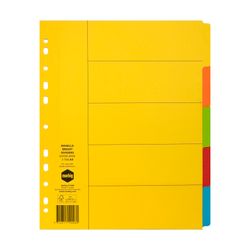 Marbig Indices & Dividers 5 Tab Manilla A4 Extra Wide