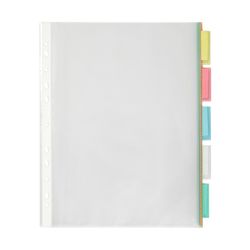 Marbig Indices & Dividers 5 Tab PP A4 Clear Pockets