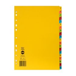 Marbig Indices & Dividers 1-20 Tab Manilla A4 Brights