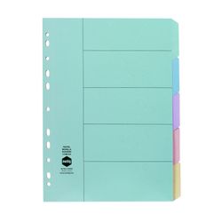 Marbig Indices & Dividers 5 Tab Manilla A4 Pastel