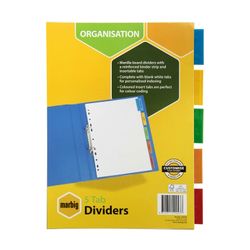 Marbig Indices & Dividers 5 Insert Tab Manilla A4 Colour