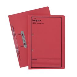 Avery Spiral Spring Transfer File Foolscap Blue with Black Border Box ...