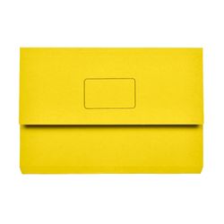 Marbig Slimpick Foolscap Cardboard Document Wallet Yellow