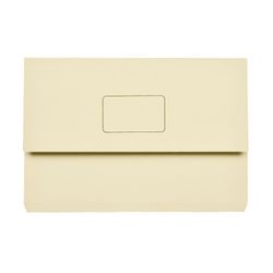 Marbig Slimpick Foolscap Cardboard Document Wallet Buff Beige