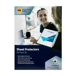 Marbig Sheet Protectors Professional A4 Antimicrobial Pack 50