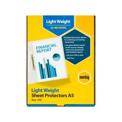 Marbig Sheet Protectors Light Weight A5 35um Copysafe Pack 100