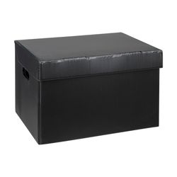 Marbig Corflute Box With Attached Lid Black