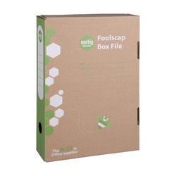 Marbig Enviro Box File Foolscap 80mm Kraft