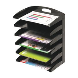 Marbig Organiser Desktop Metal 6 Tier Black