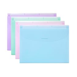 Marbig Expanding Wallet 3 Tabs Pastel Assorted Pack 8