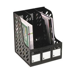 Marbig Magazine Racks 3 Section Black