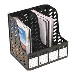 Marbig Magazine Racks 4 Section Black
