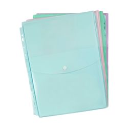 Marbig Binder Wallet A4 Top Opening Pastel Assorted Pack 8