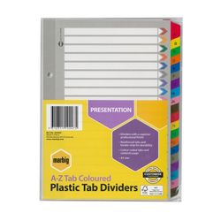 Marbig Indices & Dividers A-Z Tab Reinforced A5 Colour