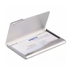 Durable Business Card Box 20 Card Capacity Aluminium
