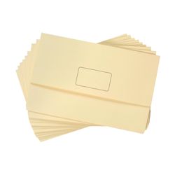 Marbig Slimpick Foolscap Cardboard Document Wallet Bright Buff Pack 10