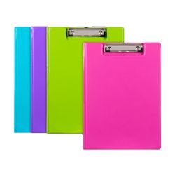 Marbig Clipfolder Summer Colours PE A4 Assorted Pack 12