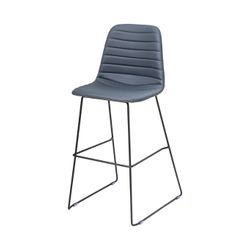 Sofia Barstool Black Sled Base Navy PU