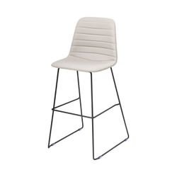 Sofia Barstool Black Sled Base Light Grey PU