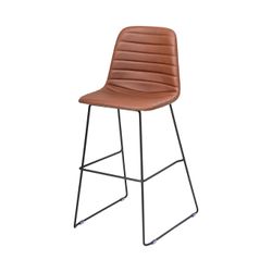 Sofia Barstool Black Sled Base Russet Tan PU