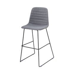 Sofia Barstool Black Sled Base Pewter Fabric