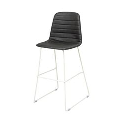 Sofia Barstool White Sled Base Black PU