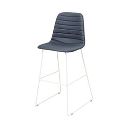 Sofia Barstool White Sled Base Navy PU
