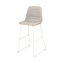 Sofia Barstool White Sled Base Light Grey PU