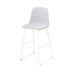 Sofia Barstool White Sled Base Greymist Fabric
