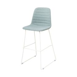 Sofia Barstool White Sled Base Leaf Fabric