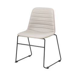 Sofia Chair Black Sled Base Light Grey PU