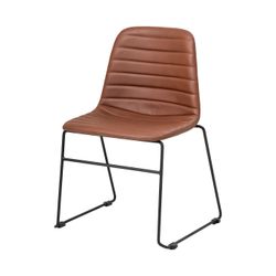 Sofia Chair Black Sled Base Russet Tan PU
