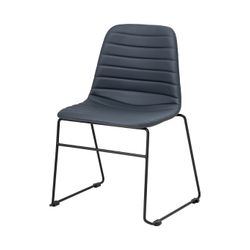 Sofia Chair Black Sled Base Navy PU