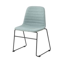Sofia Chair Black Sled Base Leaf Fabric