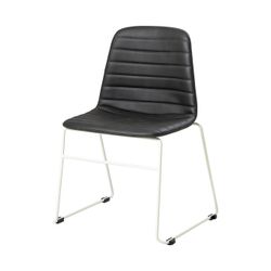 Sofia Chair White Sled Base Black PU