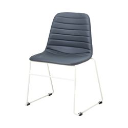Sofia Chair White Sled Base Navy PU