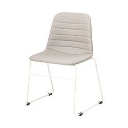Sofia Chair White Sled Base Light Grey PU