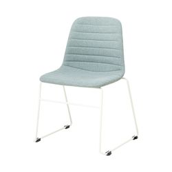 Sofia Chair White Sled Base Leaf Fabric